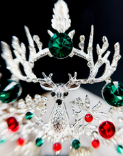 Christmas Silver Reindeer Tiarra Headband Crown