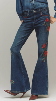 Driftwood Farrah Embroidered High-Rise Bootleg Jeans Robin Boutique