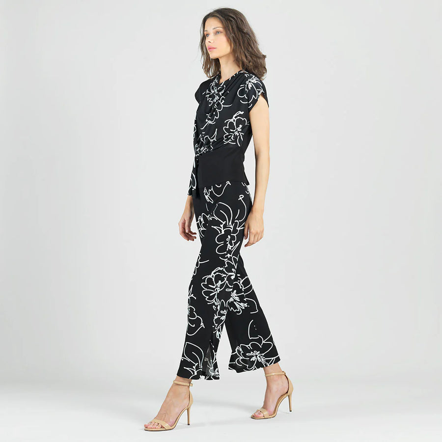 Crepe Knit Side Slit Ankle Pant by Clara Sun Woo