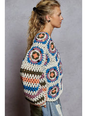 Reversible Crochet Faux Wrap Sweater