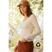 RECYCLED BUTTER ROUND NECK TOP T9967 Robin Boutique