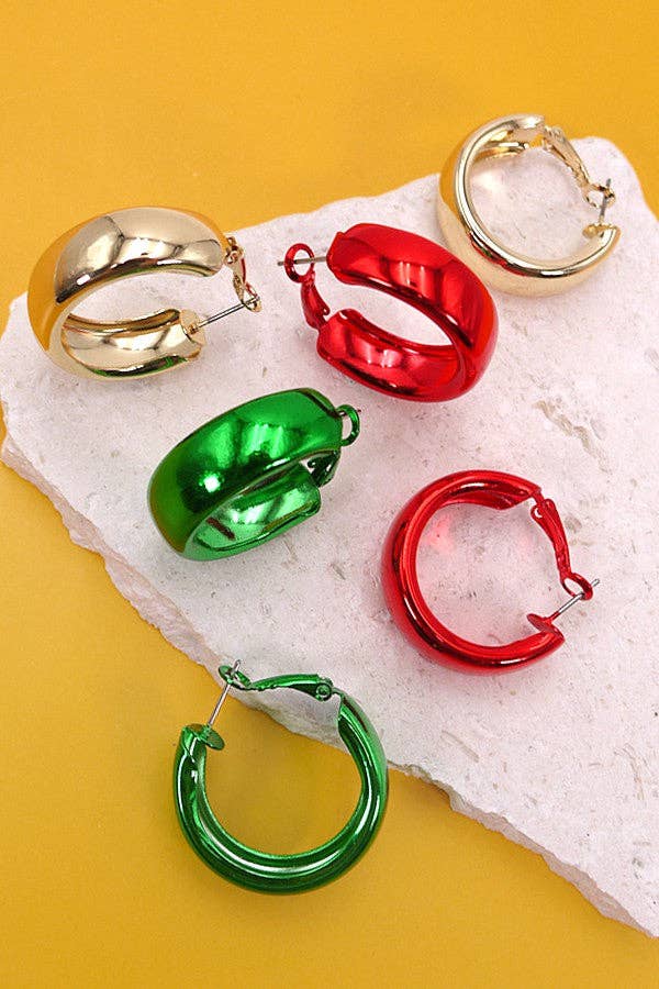 X-MAS SHINY HOOP EARRINGS