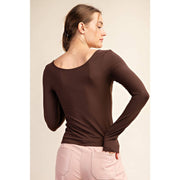 RECYCLED BUTTER ROUND NECK TOP T9967 Robin Boutique