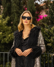 Penny Deluxe Gunmetal Faux Fur Jacket Robin Boutique