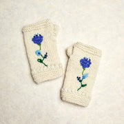 Theres Ecru Knit Beanie and  Handwarmers By Many Hands