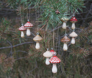 Hand Painted Wooden Mushroom Hanging Necklaces