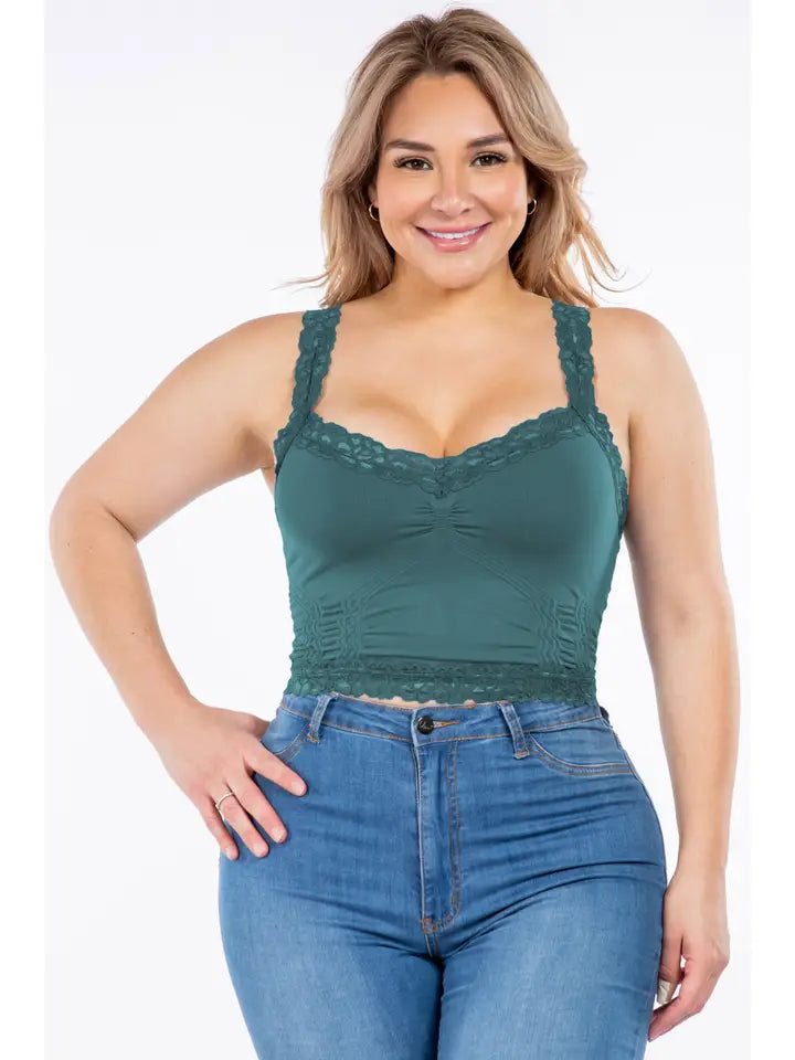 Seamless Laced Cami Bralette in Balsam by M. Rena