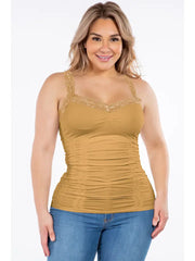 Seamless Laced Corset Camisole in Amber Gold by M. Rena