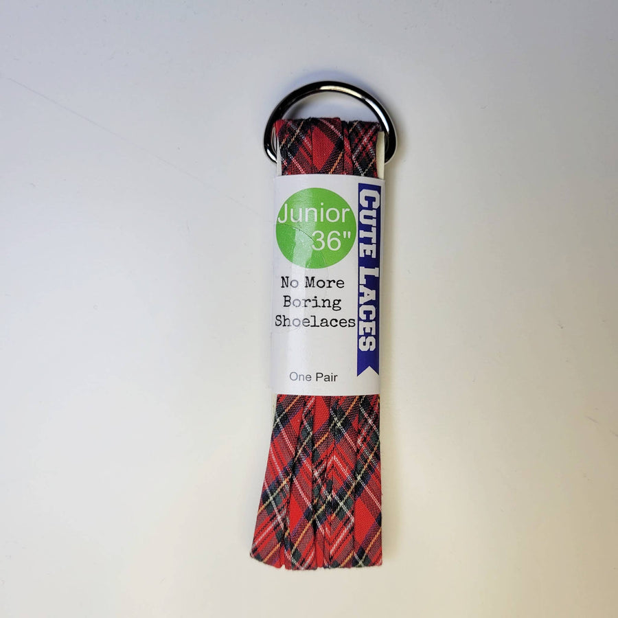 Red Plaid Cute Shoe Laces -  for Adults & Kids Robin Boutique