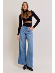 Nori Mid Rise Super Wide Leg Jean by Hidden Jeans
