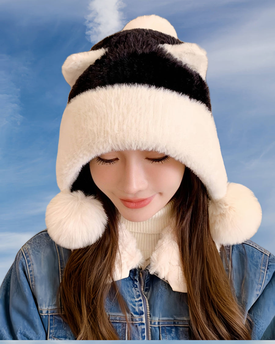 Cozy Plush Panda Earflap Hat Robin Boutique
