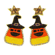 Halloween Candy Corn Seed Bead Drop Earrings Robin Boutique