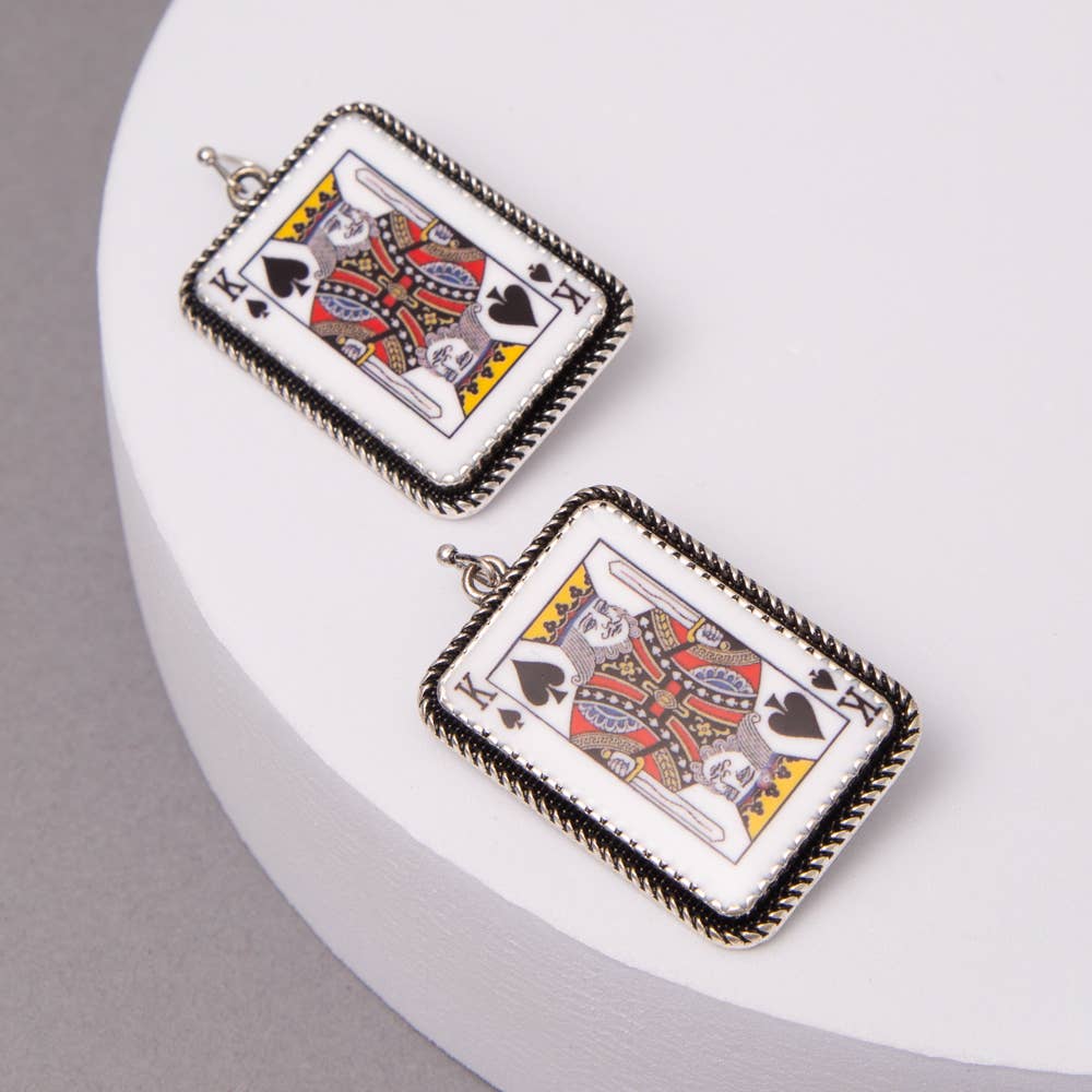 Western Epoxy King of Spades Dangle Earrings Robin Booutique