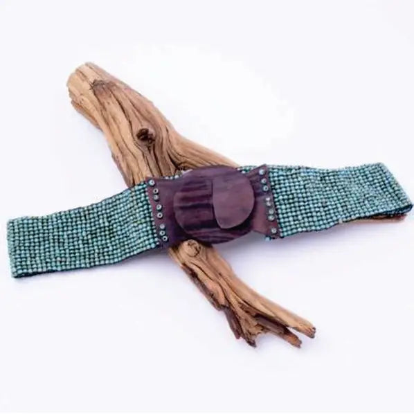 Turquoise Beaded Belt by Bali Queen