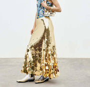 Heavy Sequined Evening Skirt Robin Boutique