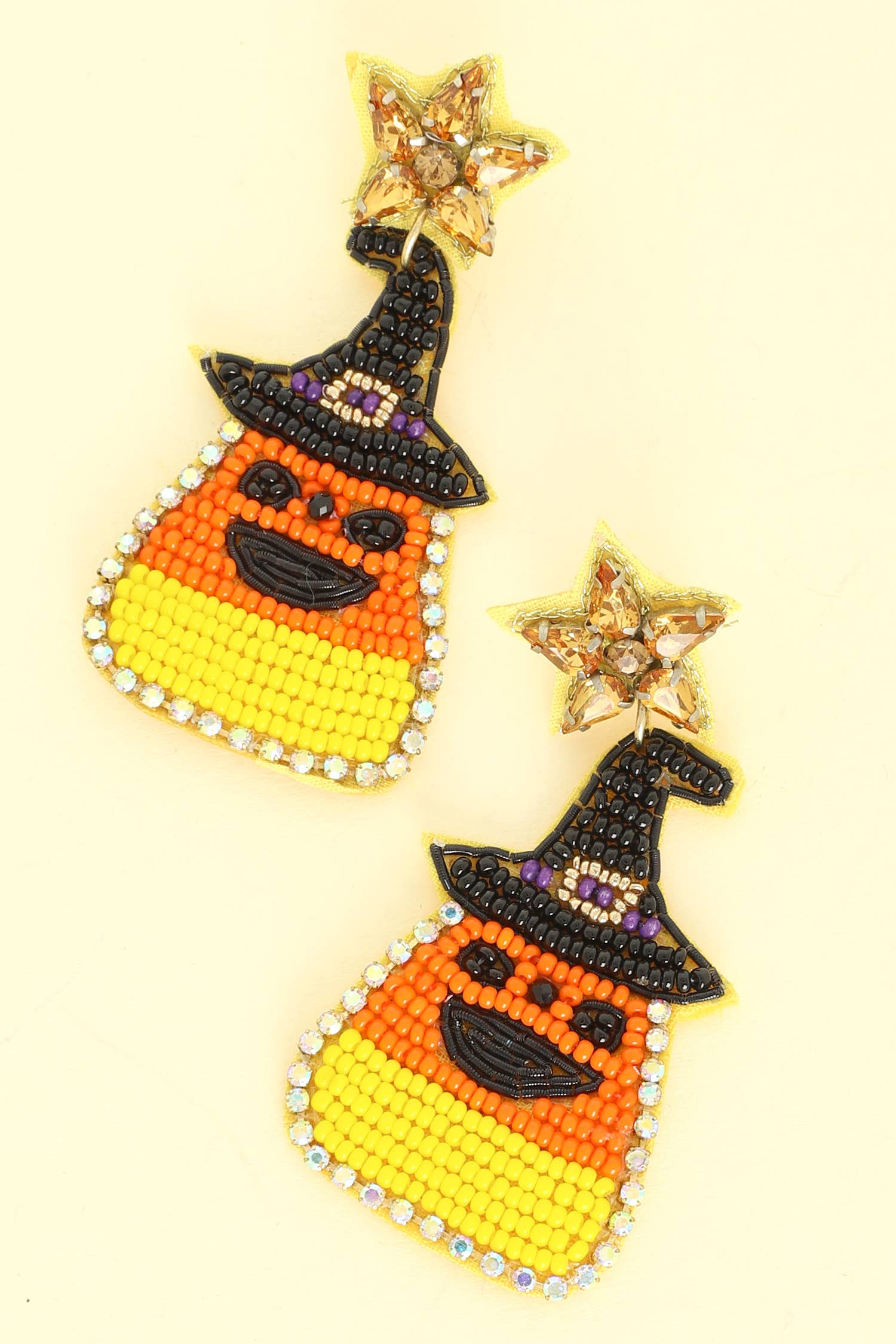 Halloween Candy Corn Seed Bead Drop Earrings Robin Boutique