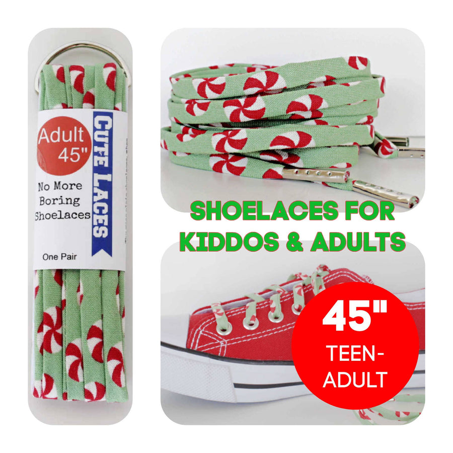 Holiday Christmas Cute Shoe Laces for Adults & Kids Robin Boutique