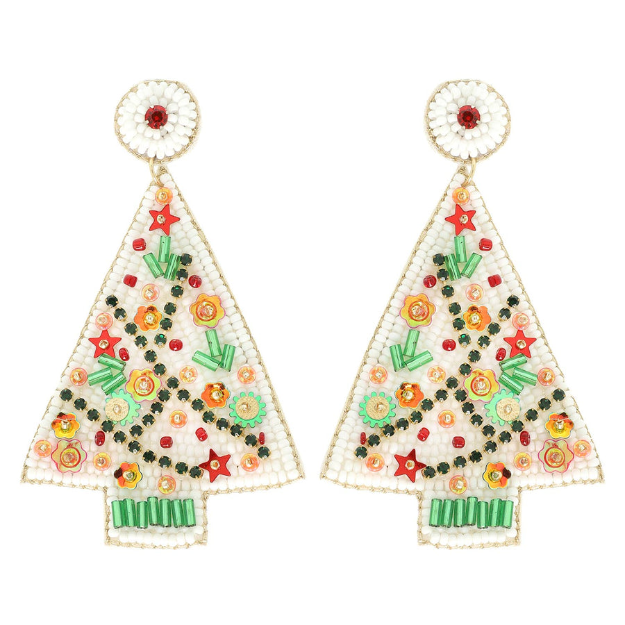 Christmas Tree Jeweled Post Earrings