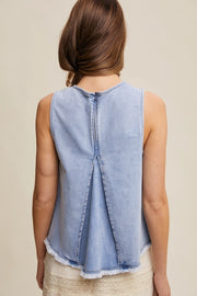 Denim Flare Halter Top