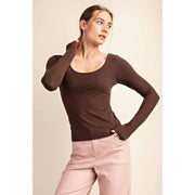 RECYCLED BUTTER ROUND NECK TOP T9967 Robin Boutique