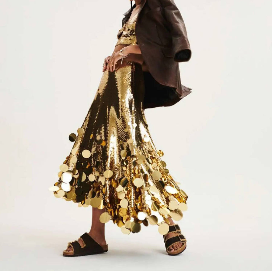 Heavy Sequined Evening Skirt Robin Boutique