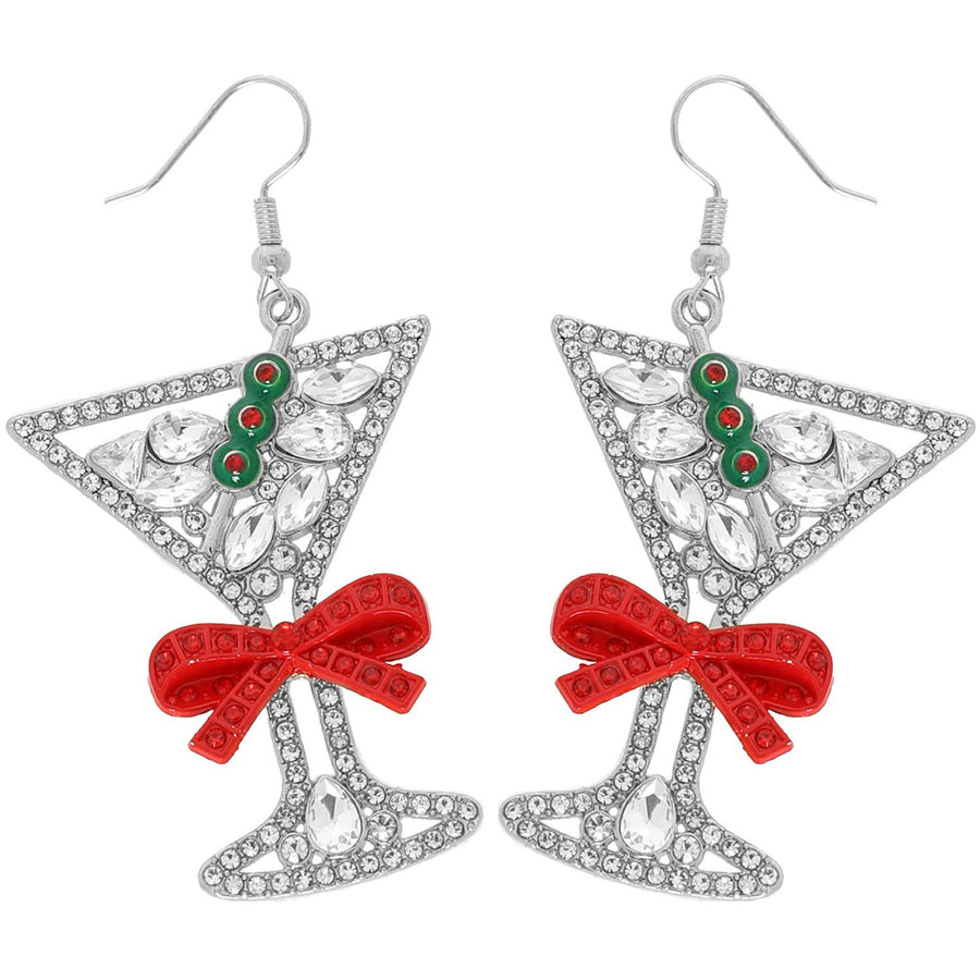 Cocktail Christmas Decor Dangle Earrings Robin Boutique