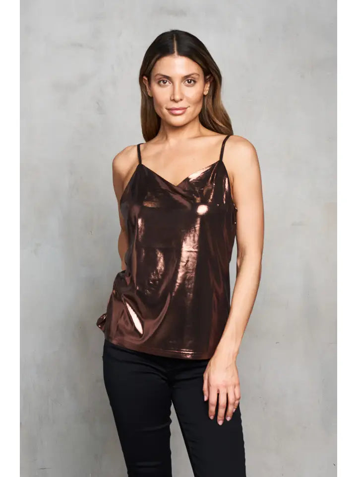 Stretch Lame Satin Cami by Paparazzi