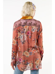Gardenia Embroidered Shirt by Aratta