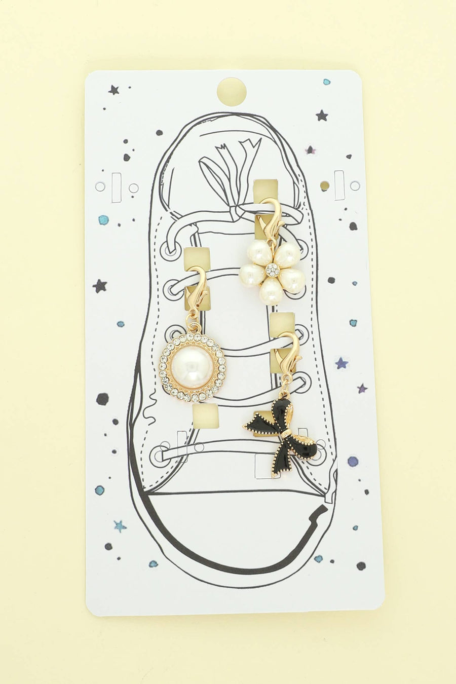 Shoe Set with Rhinestone, Pearl, Flower & Bow Charms Robin Boutique