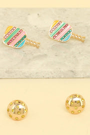 Gameday and Rhinestone Pickleball and Paddle Earring Set Robin Boutique