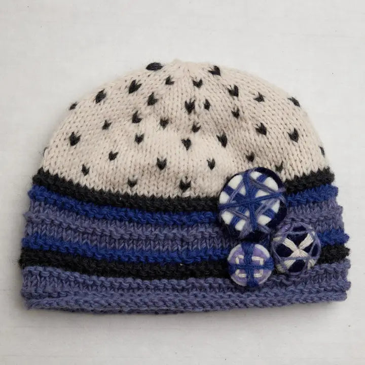 Sadie Blue Knit Beanie By Many Hands