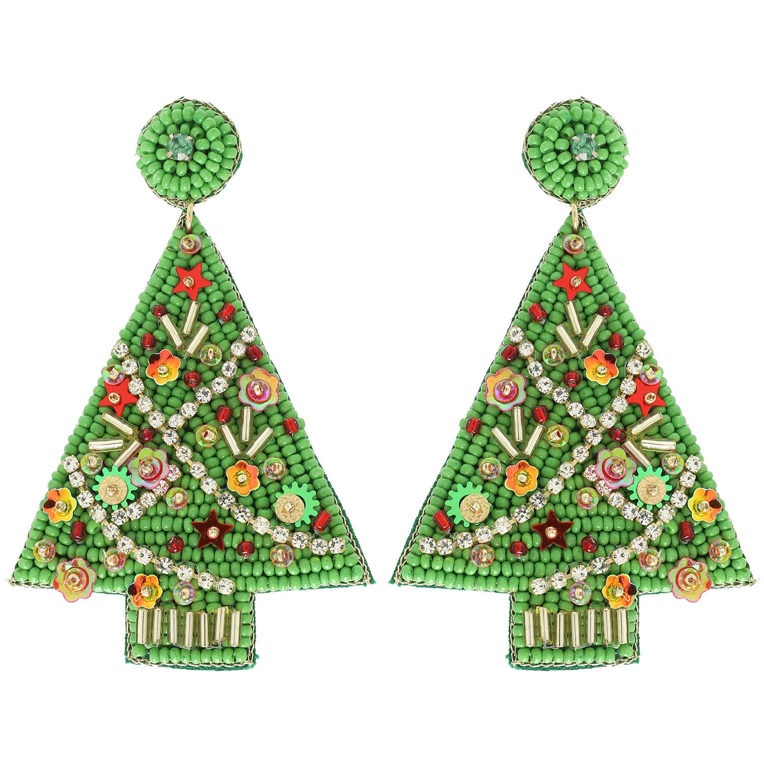 Christmas Tree Jeweled Post Earrings Robin Boutique
