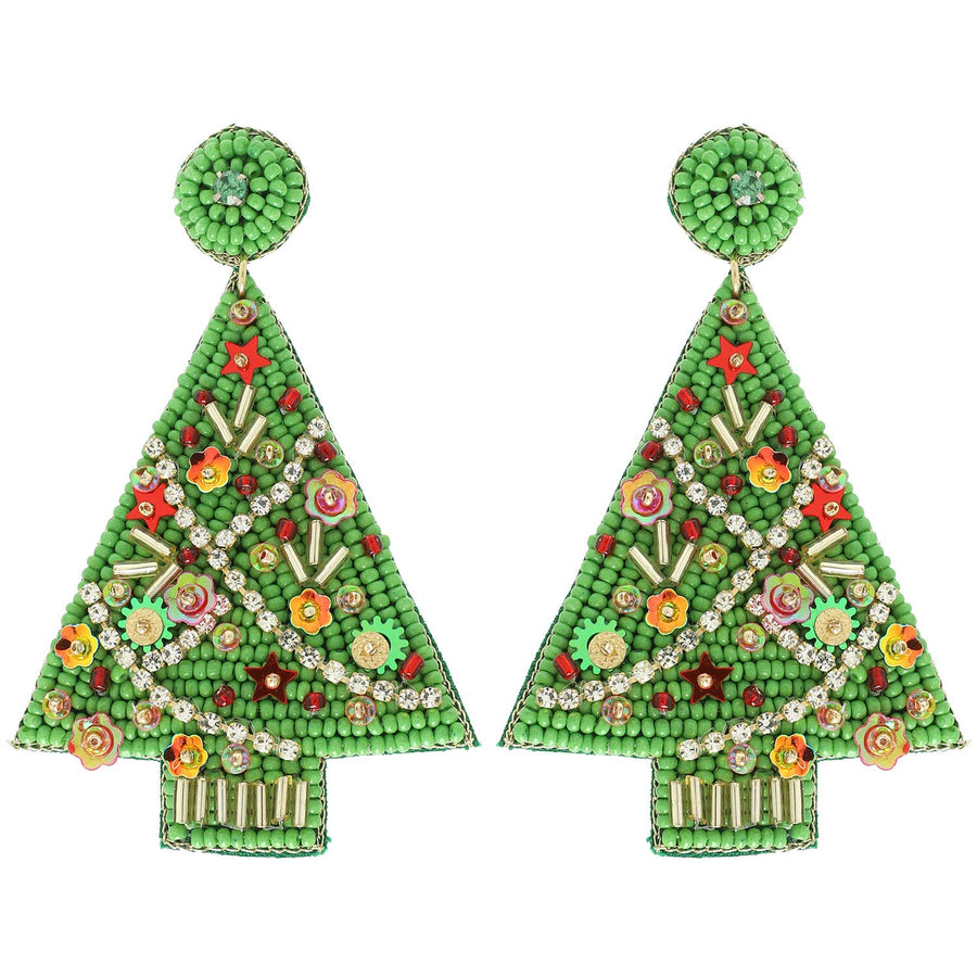 Christmas Tree Jeweled Post Earrings Robin Boutique