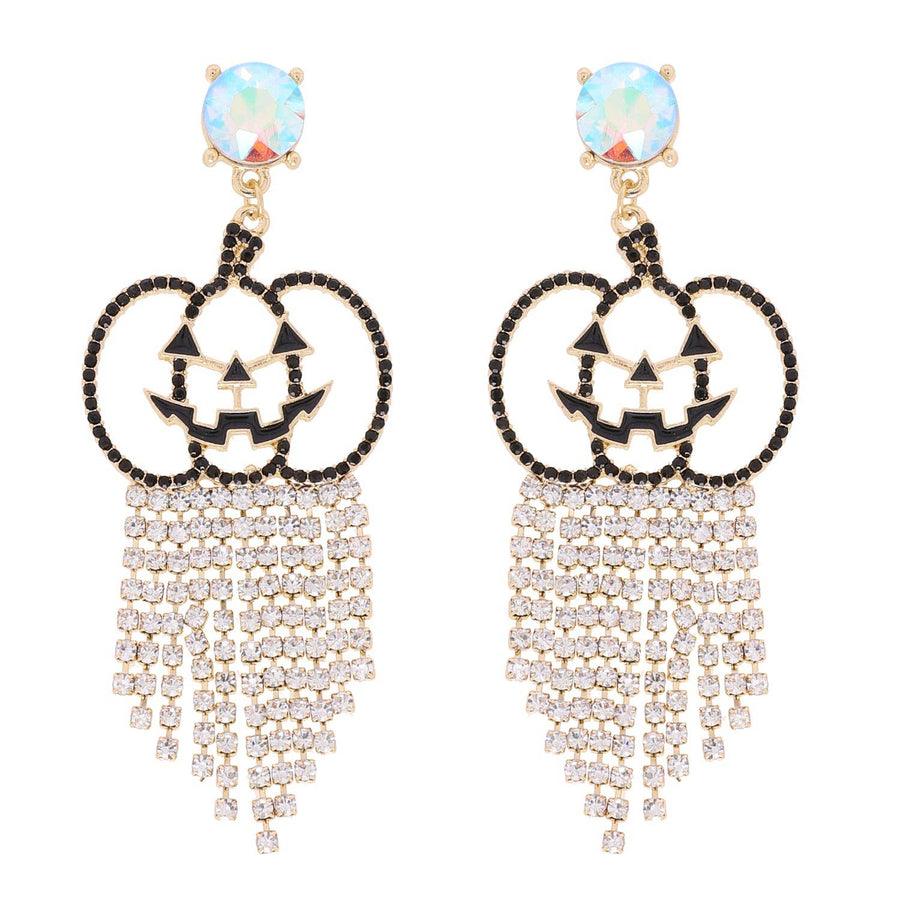 Halloween Crystal Tassel Earrings Robin Boutique