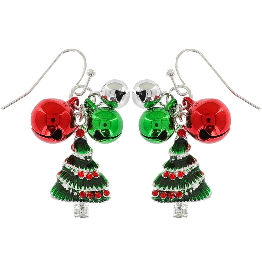 Jingle Bells Enamel Christmas Western Boots Earrings Robin Boutique