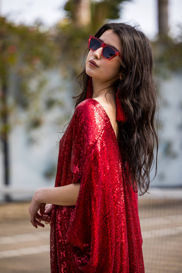 Ruby Sequin Caftan Robin Boutique