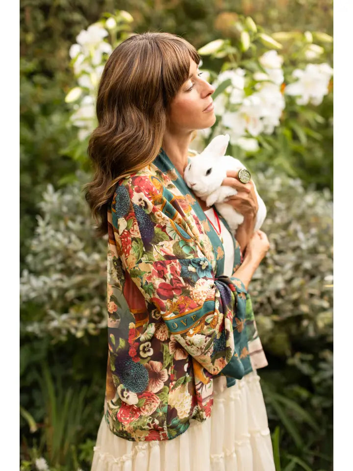 Stay Gold Cropped Pixie Kimono by Market Of Stars