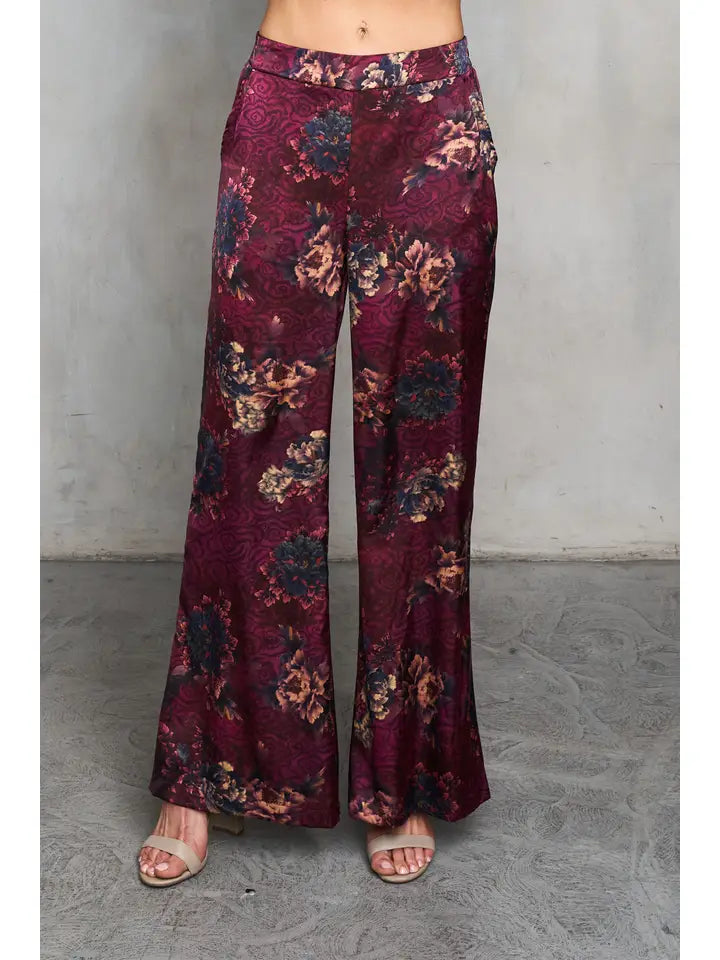Verona Print Satin Pant by Paparazzi