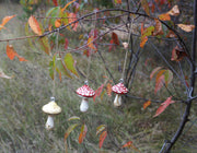 Hand Painted Wooden Mushroom Hanging Necklaces