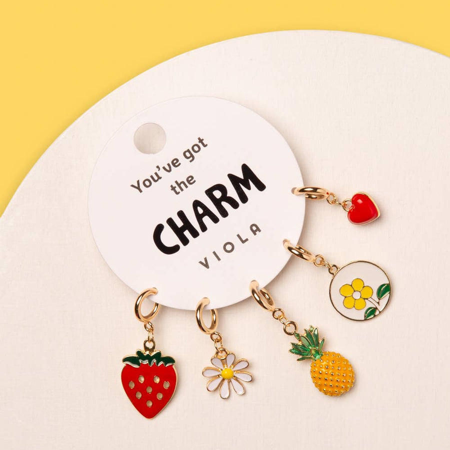 5-Pc Assorted Fruit Theme Charm Set Robin Boutique
