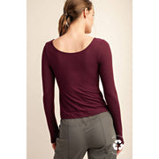 RECYCLED BUTTER ROUND NECK TOP T9967 Robin Boutique