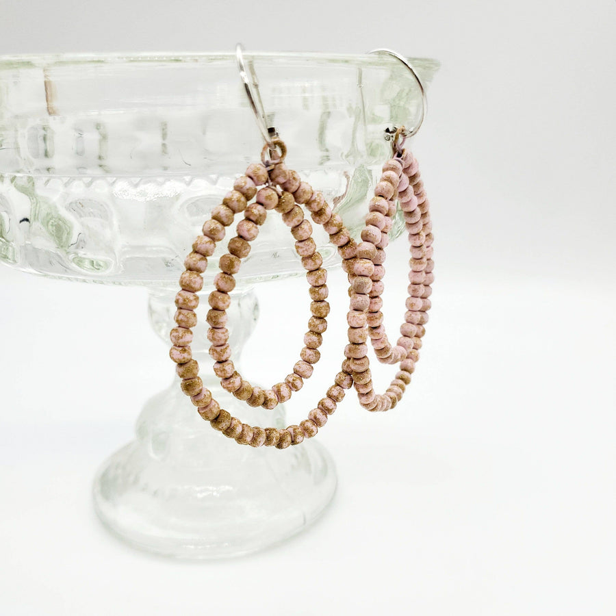 Pink Teakwood Earrings