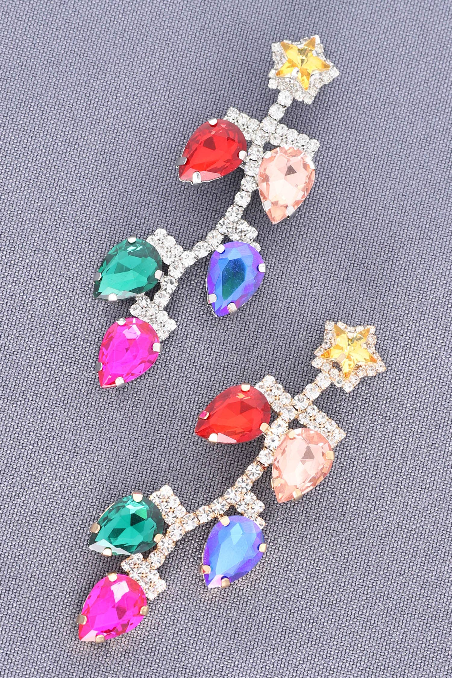 Christmas Lights Crystal Gemstone Brooch, Hat or Shoe Pin Robin Boutique