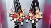 Hand Painted Wooden Mushroom Hanging Necklaces
