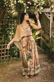 Fable Bohemian Floral Bamboo Scarf with Deer & Moon