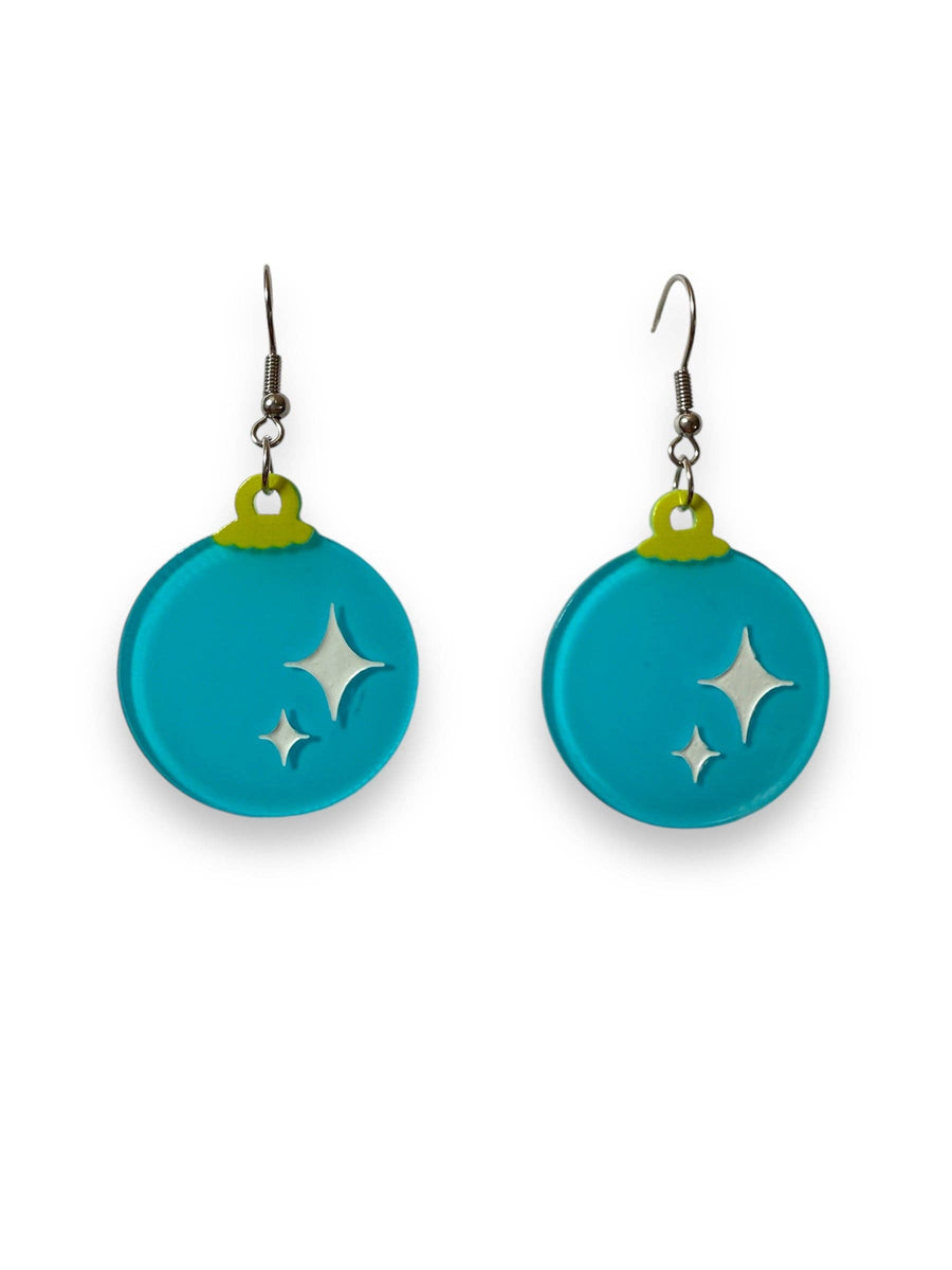 Christmas Bauble Drop Earrings by Lipstick & Chrome Robin Boutique
