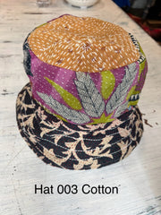Reversible Silk/Cotton Kantha Bucket Hat by Robin