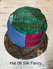 Reversible Silk/Cotton Kantha Bucket Hat by Robin
