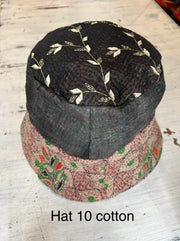 Reversible Silk/Cotton Kantha Bucket Hat by Robin