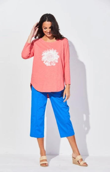 Escape Cotton High-Lo 3/4 Sleeve Tee 10004 - Robin Boutique-Boutique 